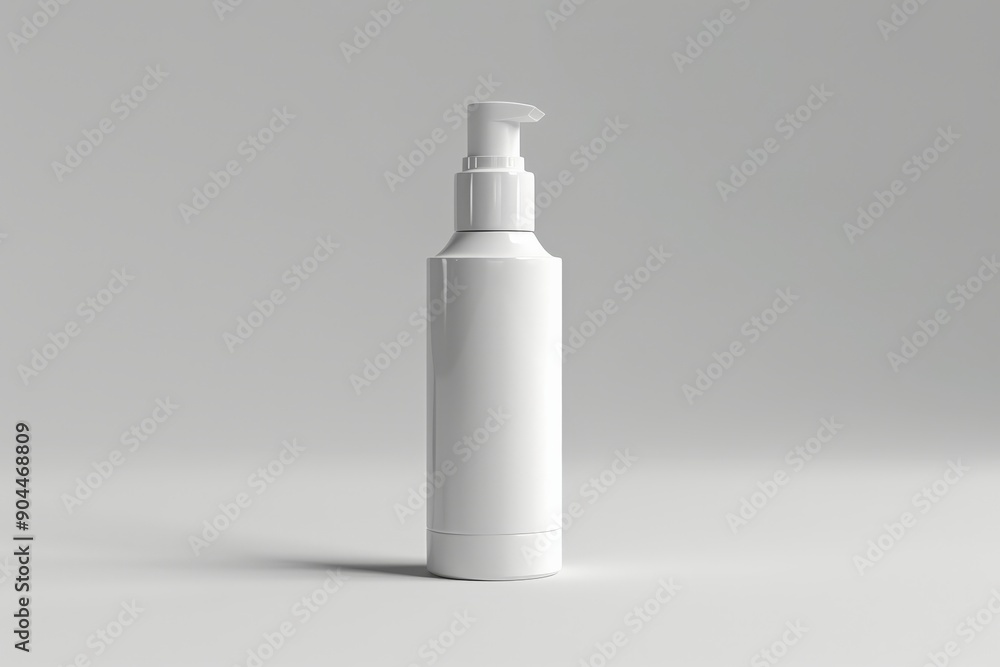 Aufkleber a white pump bottle with a sleek modern design is shown in a well-lit space, emphasizing the clean l