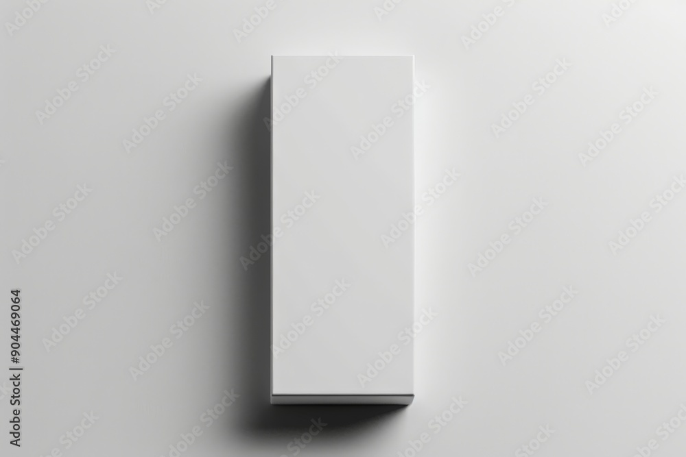 Aufkleber A top view of a rectangular white box with detailed shadow, showcasing its minimalistic design and clean lines, perfect for packaging, storage, or presentation.