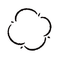 手描きのもこもこの吹き出し