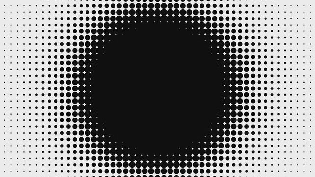 Halftone dots background - circular transition mask - 4k animation (3840 x 2160 px)