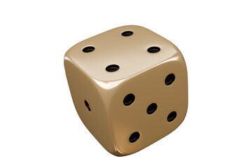 Casino gambling game. Gold luxury dice.
