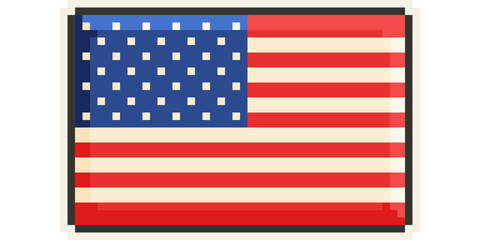 USA, The United States, America and the Caribbean flag, Pixel Art, Retro 8 bit game style