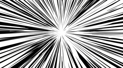 Black and White Radial Lines Pattern, abstract, speed, motion, background