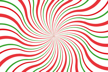 Candy radial background. Texture of New Year lollipop. Retro style swirl of lines. Funnel of circular rays