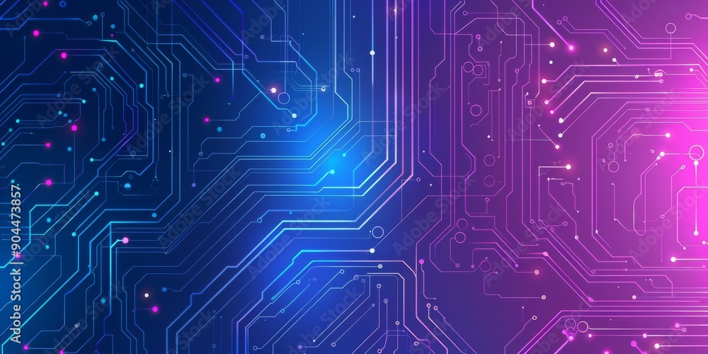 Poster abstract circuit board technology backdrop with colorful elements for a futuristic design