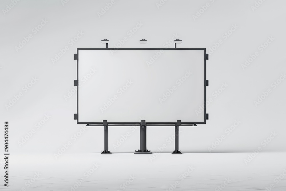 Fototapete This image showcases a large blank billboard, perfect for adding advertising content, set against a plain background with ample space for text or graphics.
