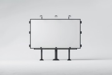 Obraz premium This image showcases a large blank billboard, perfect for adding advertising content, set against a plain background with ample space for text or graphics.