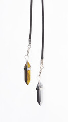 magic crystal pendulum isolated on white background