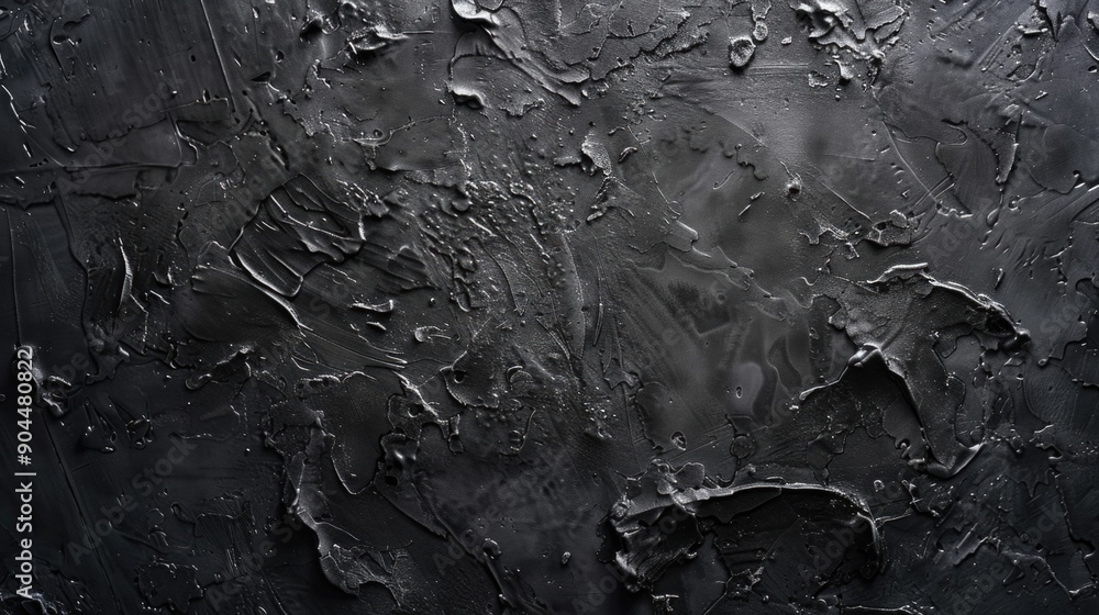 Poster close-up shot of a black wall with peeling paint, great for use in interior design or architecture s