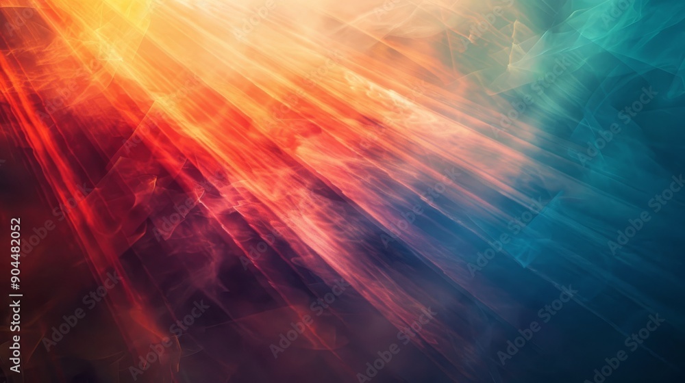 Poster vibrant abstract light rays on multicolored gradient background for mesmerizing composition