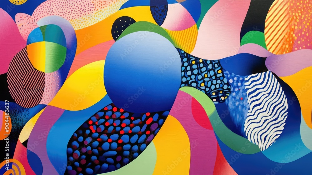 Aufkleber beautiful dynamic painting featuring bold overlapping patterns