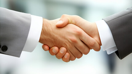 Two Businessmen Shake Hands in Agreement. ..