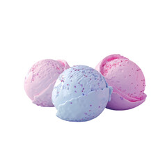 Isolated scoops of ice cream on a transparent background