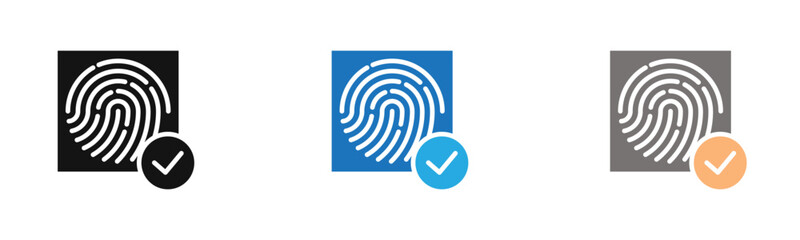 Biometric icon outline collection or set  in black and white