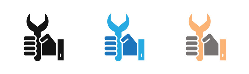 Repair icon outline collection or set  in black and white