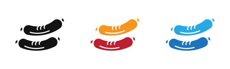 sausages icon outline collection or set  in black and white