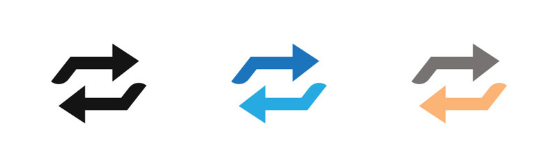 swap Icon outline collection or set  in black and white