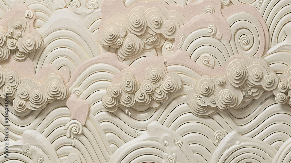 Poster background abstract wave pattern in neutral tones with textured surface