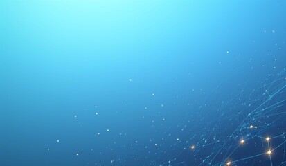 Blue Digital Background with White Dots and Technology Connections