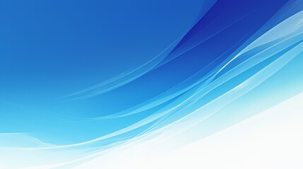 Fototapeta premium Business Web Banner Header Poster: Blue Background with Light White Waves and Smooth Curves Gradient