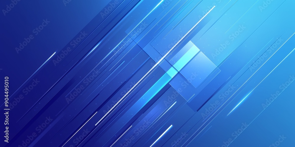 Poster elegant blue gradient background with diagonal lines and glowing light effects, for presentations an