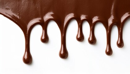 滴り落ちる、液状のチョコレートの背景（chocolate dripping isolated）