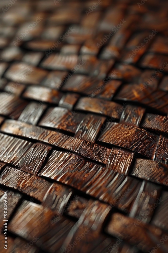 Poster Close-up shot of a wooden table top with intricate grain patterns and texture