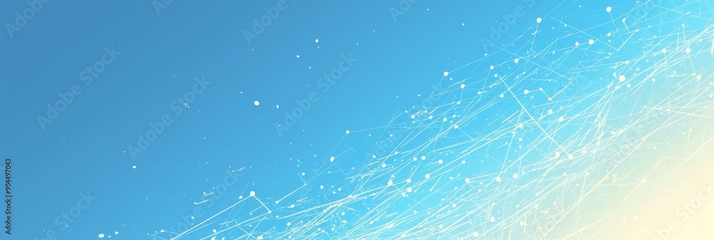 Poster light blue background with network and connection lines, digital technology banner template for busi