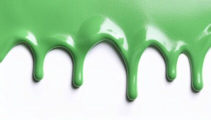 滴り落ちる、液状の緑色のチョコレートの背景（green chocolate dripping isolated）
