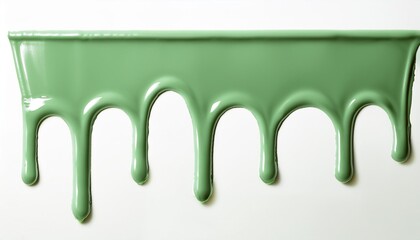 滴り落ちる、液状の緑色のチョコレートの背景（green chocolate dripping isolated）
