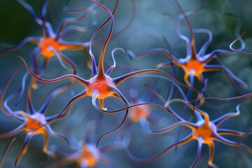 Bright Neural Pathways in a Dark Setting Showcasing the Electrical Impulses of Brain Activity.