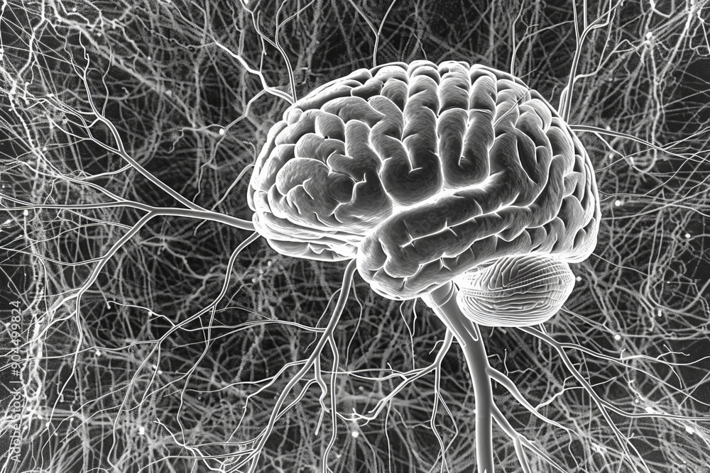 Aufkleber under the microscope: a high detail view of neural network expanding.