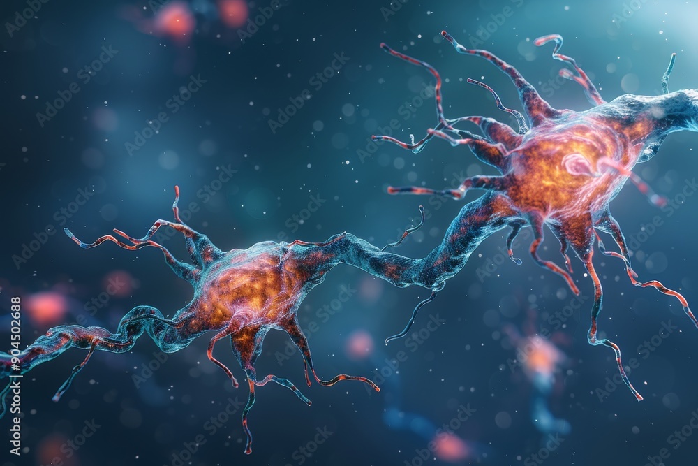 Poster neural pathways in winter scene: brain connectivity visualized against frosty background.