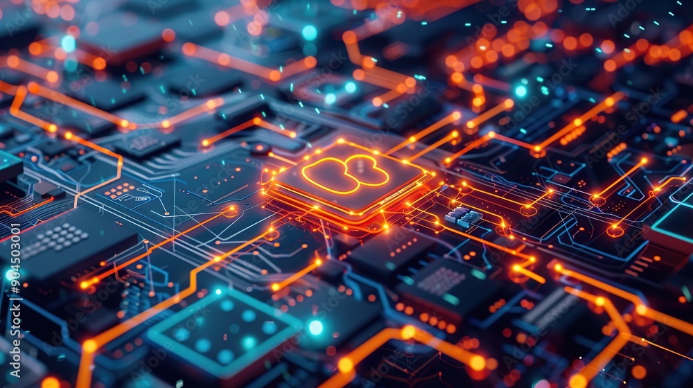 Aufkleber cloud computing on a circuit board