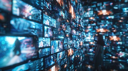 Data Overload: A Digital Wall of Infinite Information