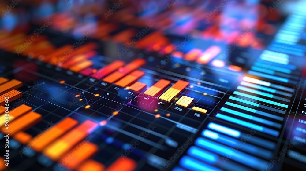Poster data visualization with bright color palette