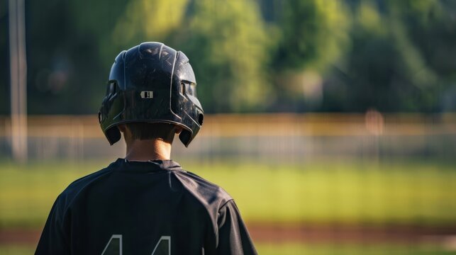 Baseball player field background generative ai