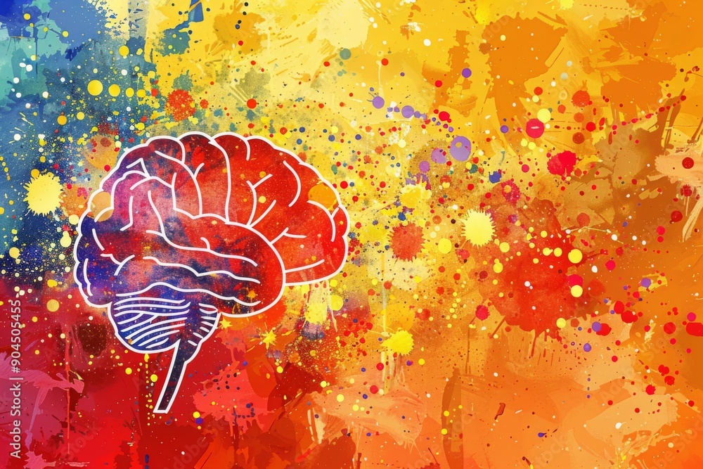 Aufkleber neural network in neon: a modern artistic interpretation of brain connectivity.
