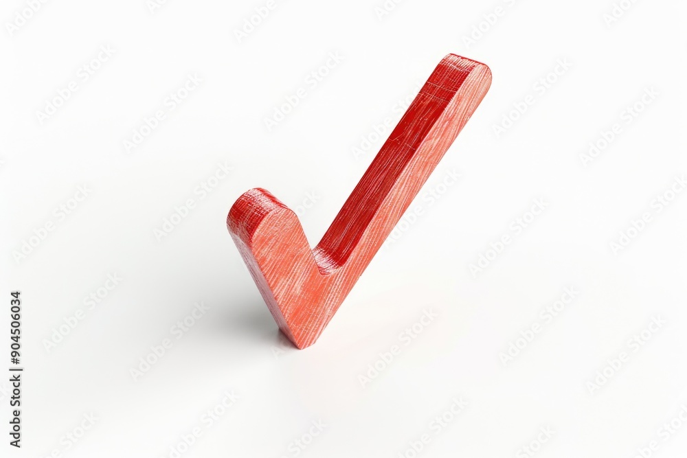 Poster A wooden block with a tick mark painted or marked on it, suitable for use in presentations, notes, and educational materials