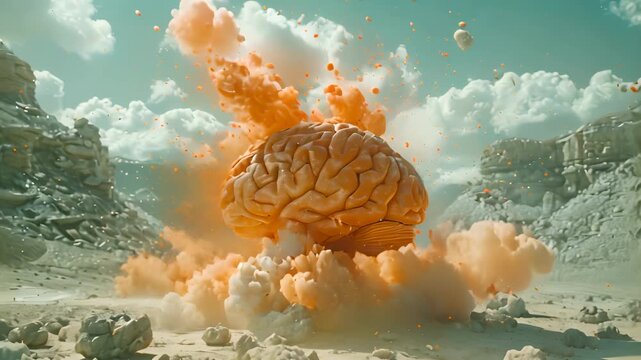 Human brain colorful creativity explosion creative splash new ideas plans motivation brainstorm education concept emotional intelligence mindfulness minds science abstract intellect genius psychology