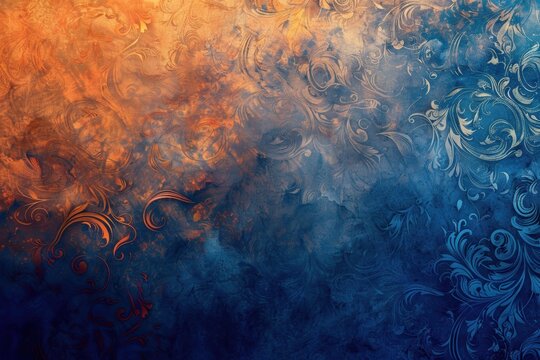 Vibrant Contrast. Blue and orange color scheme concept