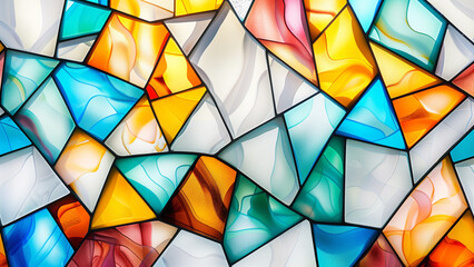 Multi-Faceted Abstract Pattern on White Background