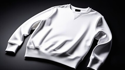 white sweatshirt lies on black background