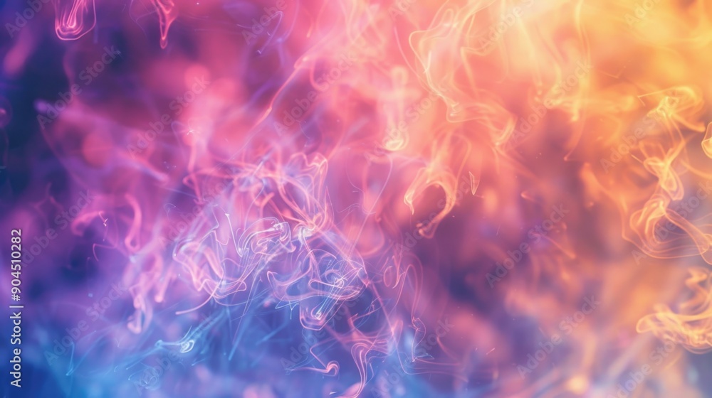 Poster a blurred image of vibrant smoke with varying colors and textures, perfect for abstract backgrounds 