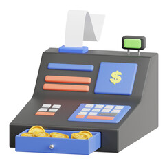 cash register 3d icon illustration