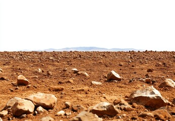 Martian surface. barren landscape. PNG file.