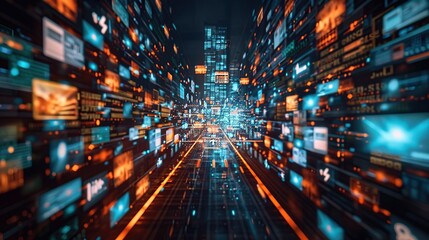 Digital Cityscape: A Journey Through Information