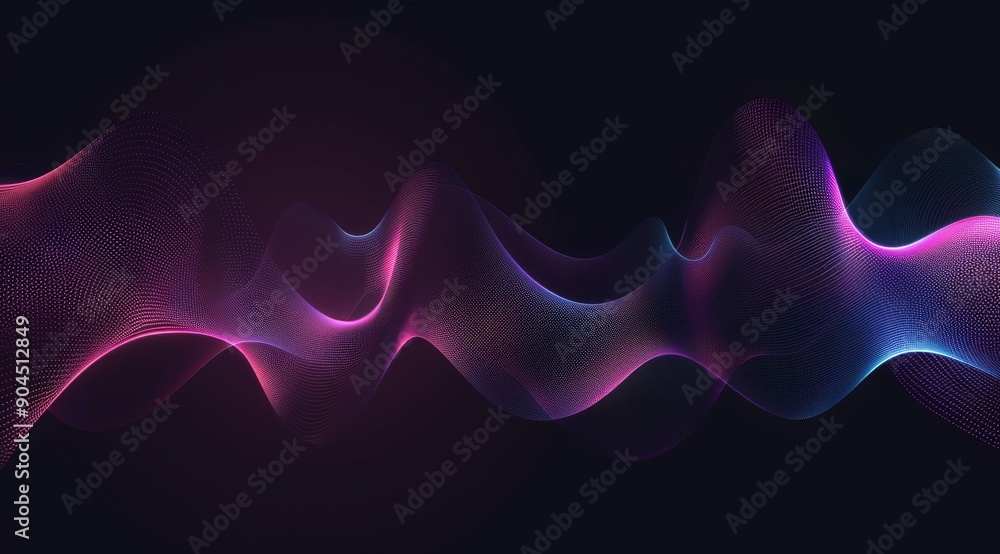 Poster an abstract colorful wave pattern that features a dark background for stunning contrast