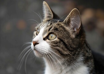 Close-Up of a Curious Cat with Beautiful Yellow Eyes - Perfect for Pet Lovers