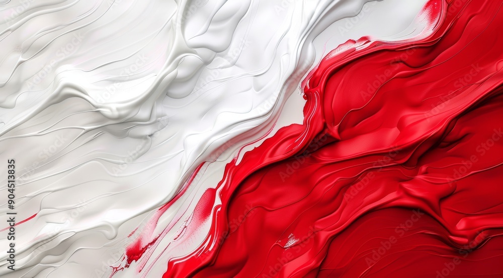 Poster this is an abstract red and white fluid texture background that captivates the viewers attention